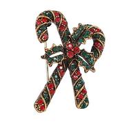 Christmas Candy Cane Brooch Brooch Pin Rhingestone Covered Swarves Châle Clip de Noël