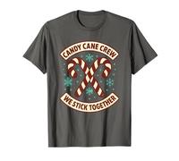 Christmas Candy Cane Crew We Stick Together Funny T-Shirt