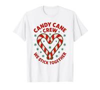 Christmas Candy Cane Crew We Stick Together T-Shirt