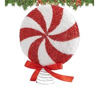 Christmas Candy Tree Topper with Bow Holiday Tree Home Farmhouse Decor | Sparkling Mint Candy Tree Topper With Bow For Christmas Trees, Holiday Parties, Mantels, Entryways, Patios And Home Decor