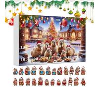 Christmas Capybara 2025-24 Day Countdown | 3D Acrylic Holiday Decoration Ornements, Party Vacation Favors For Tree Car Wall Window Door | Gift For Kids Adults Home Seasonal