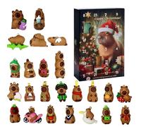 Christmas Capybara Advent - 24 Days 3D Holiday Countdown Ornaments, Capybara Figurines, Festive Decoration For Front Door Wreath Staircase Mantel Window Living Room Study Bedroom