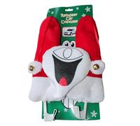 Christmas Car Decorations - 5.12x16.92 inch Plush Antlers with Fun Smile Face for Fridge, Window, Door, Outdoor Parties, Indoor Classroom, Offices, Garage, Kitchen Holiday Decor