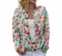 Christmas Cardigan Sweaters for Women 2025 - Funny Open Front Button Down Knit Coat with Long Sleeves for Festive Winter Wear