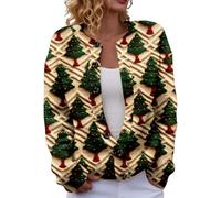 Christmas Cardigan Sweaters for Women 2025 - Funny Open Front Button Down Knit Coat with Long Sleeves for Festive Winter Wear