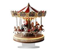 Christmas Carousel - 2D Carousel Festive Decoration | Christmas Village House | Christmas Village Carousel Decoration | Christmas Merry Go Round Carousel | Tabletop Decorations for Indoor