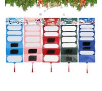 Christmas Cash Envelopes - 5 Pieces Paper Wallet Centerpiece, 10 Slot Christmas Money Holder Envelopes For Cash, Holiday Storage Pouch For Bookshelf Under Tree Bedside Home Travel, Decorative Gift Wra