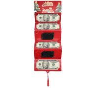 Christmas Cash Envelopes - 7 Slot Papers Wallet for Holiday Gifting, Party and Travel with Easy Storage Function, Money Card Holder for Tree Bedside Friends Kids Couples Family, Red Green Paper