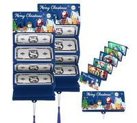 Christmas Cash Envelopes, Christmas Money Holders for Cash, Creative Money Gift Card Holder with 10 Slots, Diy Holiday Surprise Envelope (Blue*B)