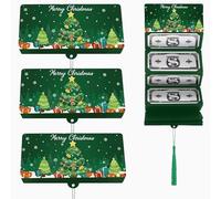 Christmas Cash Gift Envelope- A creative way to give cash this Christmas! 2026 New Christma Cash Gift Envelope with 10 Slots (Green,3 Pcs)