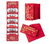 Christmas Cash Gift Envelope,Christmas Money Or Gift Card Holder With Envelopes,Xmas Money Holders With 6 Slots,For Christmas Holiday Birthday (B)
