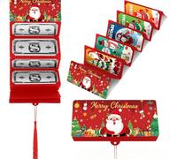 Christmas Cash Gift Envelopes - 10-Pack Money Holders for Cash & Gift Cards - Festive Holiday Designs, Perfect for Cash Gifts, Gift Cards, Christmas Surprises & Holiday Giving. (Red,1 pc)