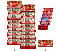 Christmas Cash Gift Envelopes, Christmas Money Holders For Cash, Card Holder with 6/10 Slots for Holiday, Birthday, Party Gifts (Red Tassel*B)