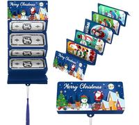 Christmas Cash Gift Envelopes, Creative Money Envelopes for Cash, Gift Card Book Christmas for Family & Friends (3PCS Blue)