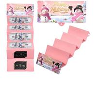 Christmas Cash Gift Envelopes, DIY Money & Gift Card Holder with 10 Slots Surprise Clip for Friends & Family (Pink)