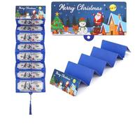 Christmas Cash Gift Envelopes, DIY Money & Gift Card Holder with 10 Slots Surprise Clip for Friends & Family (Light Blue,3Pcs)