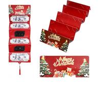 Christmas Cash Gift Envelopes, DIY Money & Gift Card Holder with 10 Slots Surprise Clip for Friends & Family (Dark Red,5Pcs)