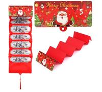 Christmas Cash Gift Envelopes, DIY Money & Gift Card Holder with 10 Slots Surprise Clip for Friends & Family (Light Red,5Pcs)