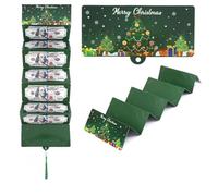 Christmas Cash Gift Envelopes, DIY Money & Gift Card Holder with 10 Slots Surprise Clip for Friends & Family (Green,3Pcs)