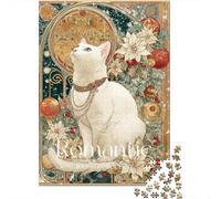 Christmas Cat Art Print-3 Puzzles 1000 Pieces Cadeau Unique Jeu Éducatif Défi Jouet À De Qualité Supérieure Peinture Art pour Adultes Et Enfants À Partir De 14 Ans 52x38cm/1000pcs