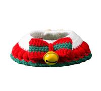 : Christmas Cat Collar | Cat Bowtie Collar Christmas with Bell | Soft Cotton Wool Handmade Knitting Kitten Collars, Comfortable Holiday Pet Costume, Festive Collar for Indoor Cats, Small Dogs