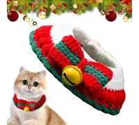 Christmas Cat Collar | Cat Bowtie Collar | Soft Cotton Cat Collar | Handmade Kitten Collar | Knitted Cat Accessories Perfect for Pet Lovers Milk Cotton Wool Thread for Pet Lovers
