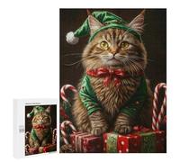 Christmas Cat Elf Costume-1 Puzzle 1000 Pièces Educa Jouet en Bois Cadeau Unique Décoration Intérieure Jeu Éducatif Challenge Toy Adultes Et Enfants À Partir De 14 Ans 500 PCS