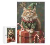 Christmas Cat Elf Gifts-1 Puzzle 1000 Pièces Educa Jouet en Bois Cadeau Unique Décoration Intérieure Jeu Éducatif Challenge Toy Adultes Et Enfants À Partir De 14 Ans 1000 PCS