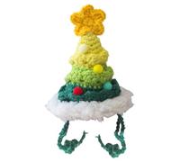 Christmas Cat Hat, Christmas Tree Shape Winter Hats for Dogs, Handmade Wool Knitting Pentagram Charm Kitten Headgear Medium Small Dog, 8x10cm/3.15x3.94 inches (2-10 kg)