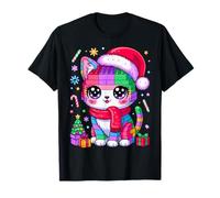 Christmas Cat Lover Master Builder Building Bricks Blocks T-Shirt