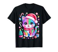 Christmas Cat Lover Master Builder Building Bricks Blocks T-Shirt