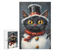 Christmas Cat Snowman-1 Puzzle 1000 Pièces Educa Jouet en Bois Cadeau Unique Décoration Intérieure Jeu Éducatif Challenge Toy Adultes Et Enfants À Partir De 14 Ans 1000 PCS
