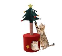 Christmas Cat Tree Scratching Post Avec Lit - Tour De Chats De Vacances | Sisal Scratcher Unique Pour Les Amoureux Des Animaux De Compagnie | Plates-formes D'escalade | Chichette De Lit Souple Play De
