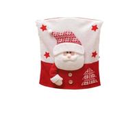 Christmas Chair Covers Santa Claus 3D Plush Doll Dining Set Table Stool Covers Festive Home Decor(Color 1)