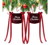 Christmas Chair Sashes 2 Pieces Universal Velvet Elastic Decoration