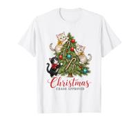 Christmas Chaos Approved Kittens Climbing Tree Cat Lover T-Shirt