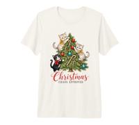 Christmas Chaos Approved Kittens Climbing Tree Cat Lover T-Shirt Haut de Gamme
