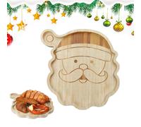 Christmas Charcuterie Board, plateau de Père Noël festif pour les amuse-gueules, affichage de fromage avec poignées, plateau en bois pour décorations de table de cuisine, finition rouge, cadeau prêt