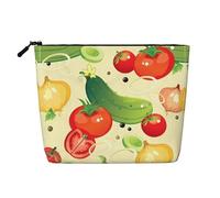 Christmas Cheer Trousse de toilette à motif pour femme avec une seule couche, convient pour le rangement quotidien, les voyages et les voyages d'affaires., Légumes de dessin animé, Taille unique