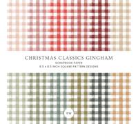 Christmas Classics Gingham Scrapbook Paper, 8.5 x 8.5 Inch Square Pattern Designs: Red and Green Watercolor Check Pages for Junk Journals, Card ... Paper Crafts, and Holiday Creative Projects