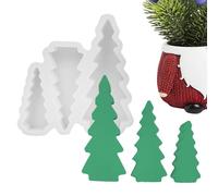 Christmas Clay Tree Mold, 3-Pieces Silicone Tree Shaping Molds 4.1x4.37 Inches, Festive Desktop Ornament Maker for Crafts, Home Decoration, Holiday Projects, Gift Hobbyists & Creators