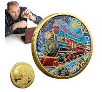 Christmas Coin - De Souvenir De Vacances, Porte-Orage Festif, Pièce Cadeau Décorative, Décoration D'arbres À Collectionner | Coin De Souvenir De Noël Spécial, Parfaite pour Stocker des Far