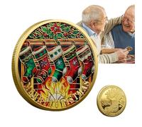 Christmas Coin - De Souvenir De Vacances, Porte-Orage Festif, Pièce Cadeau Décorative, Décoration D'arbres À Collectionner | Coin De Souvenir De Noël Spécial, Parfaite pour Stocker des Far