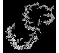 Christmas Concepts® 1,8m (6ft) Guirlande de Feuilles à Paillettes Argentées - Décoration de Fête Florale - Décorations d'arbre de Noël