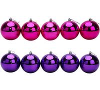 Christmas Concepts® 10 Boules Extra Larges de 100 mm (4") - Boules de Noël (Rose Vif et Violet)