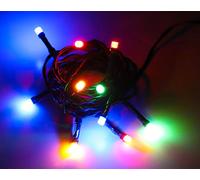 Christmas Concepts 10 LED multicolores à piles avec câble vert - Lumières de Noël - Guirlande lumineuse