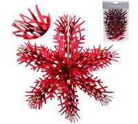 Christmas Concepts® 16" (1,3 pi) Décoration à Suspendre en 3D avec Grand Flocon de Neige en Aluminium - Garniture de Noël (Rouge)