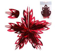 Christmas Concepts® 16" (1,3 pi) Grande décoration à Suspendre étoile 3D en Feuille - Garniture de Noël (Rouge)