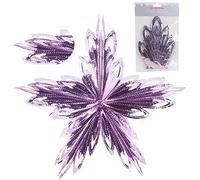 Christmas Concepts® 16" (1,3 pi) Grande décoration à Suspendre étoile 3D en Feuille - Garniture de Noël (Rose bébé)