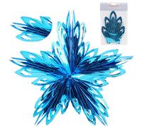 Christmas Concepts® 16" (1,3 pi) Grande décoration à Suspendre étoile 3D en Feuille - Garniture de Noël (Turquoise)